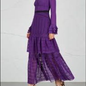 Three Floor beans purple lace and silk dress